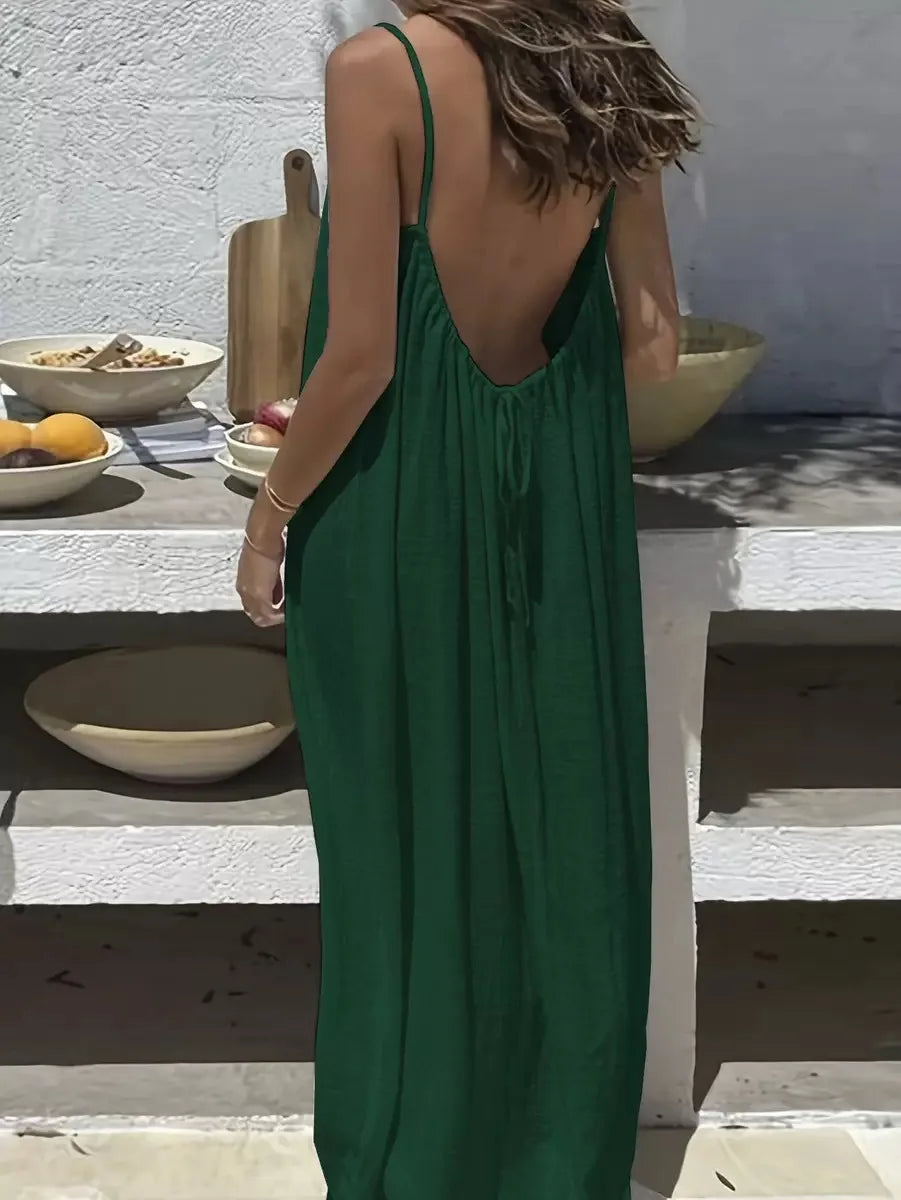 Dame Sommerkjole med Spaghetti Stropper 17