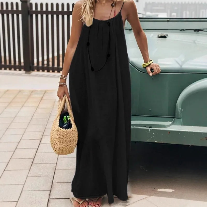 Dame Sommerkjole med Spaghetti Stropper 2