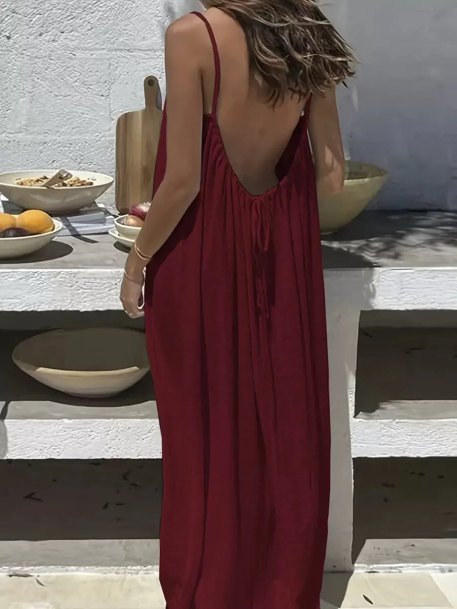 Dame Sommerkjole med Spaghetti Stropper 22