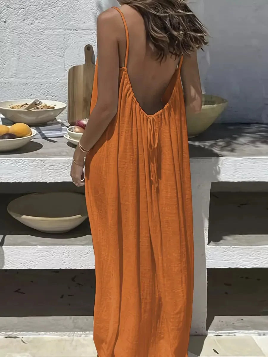 Dame Sommerkjole med Spaghetti Stropper 24