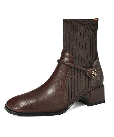 Dame Støvler Retro Sammenføjet Design 4