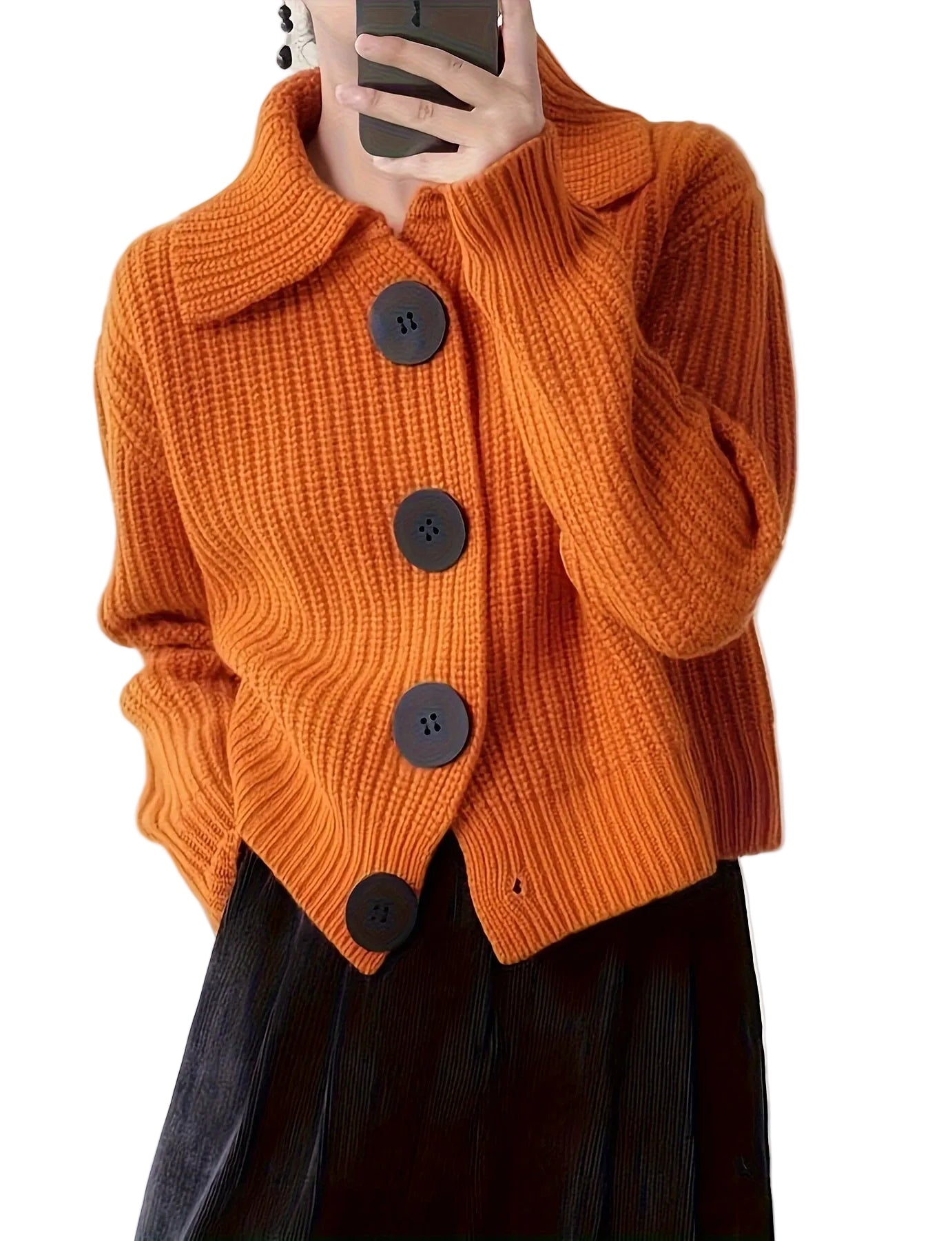 Dame Strik Cardigan Overdimensioneret Stil 0