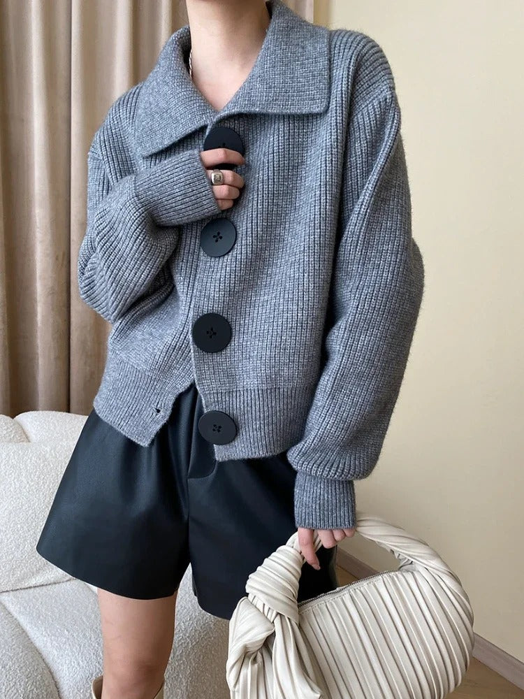 Dame Strik Cardigan Overdimensioneret Stil 4