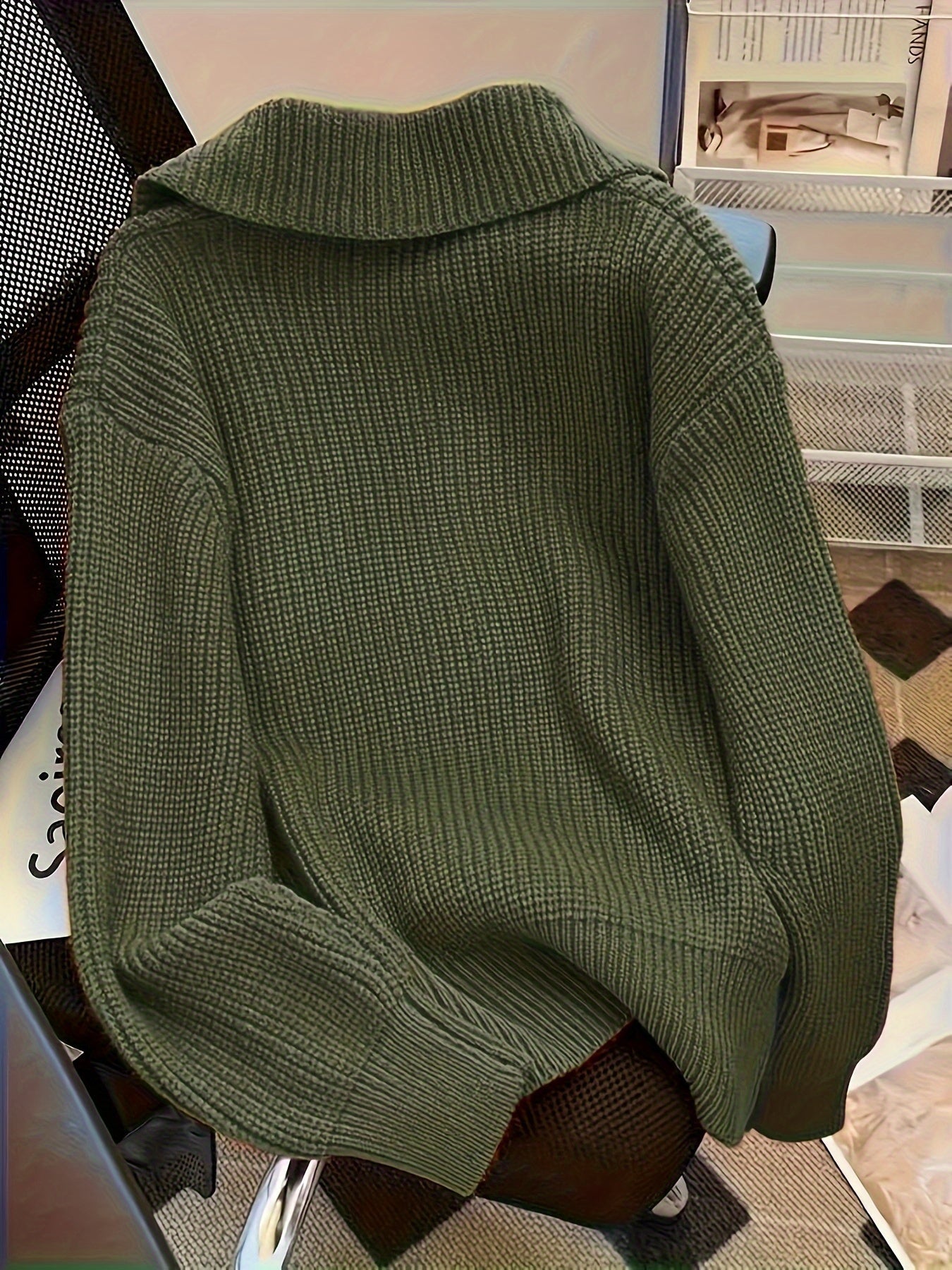 Dame Strik Cardigan Overdimensioneret Stil 6