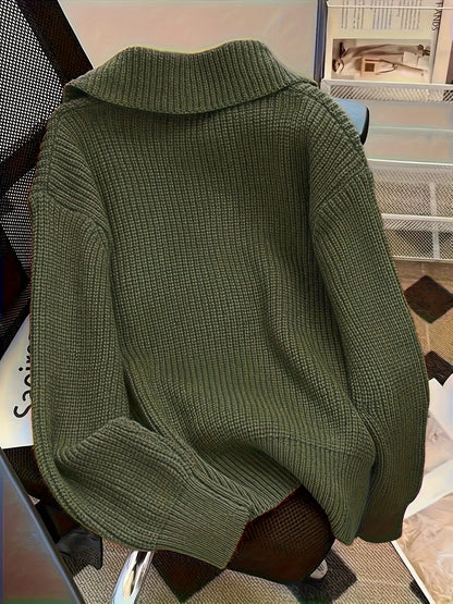 Dame Strik Cardigan Overdimensioneret Stil 6
