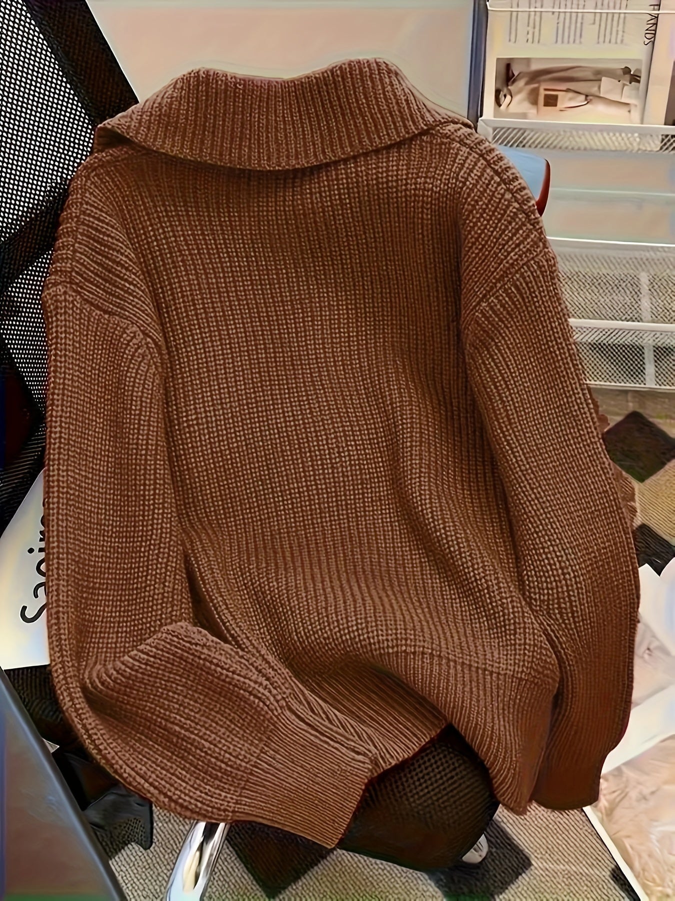 Dame Strik Cardigan Overdimensioneret Stil 7