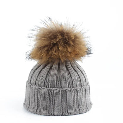 Dame Strikket Hue med Pom-Pom Trendy Vintertilbehør 2