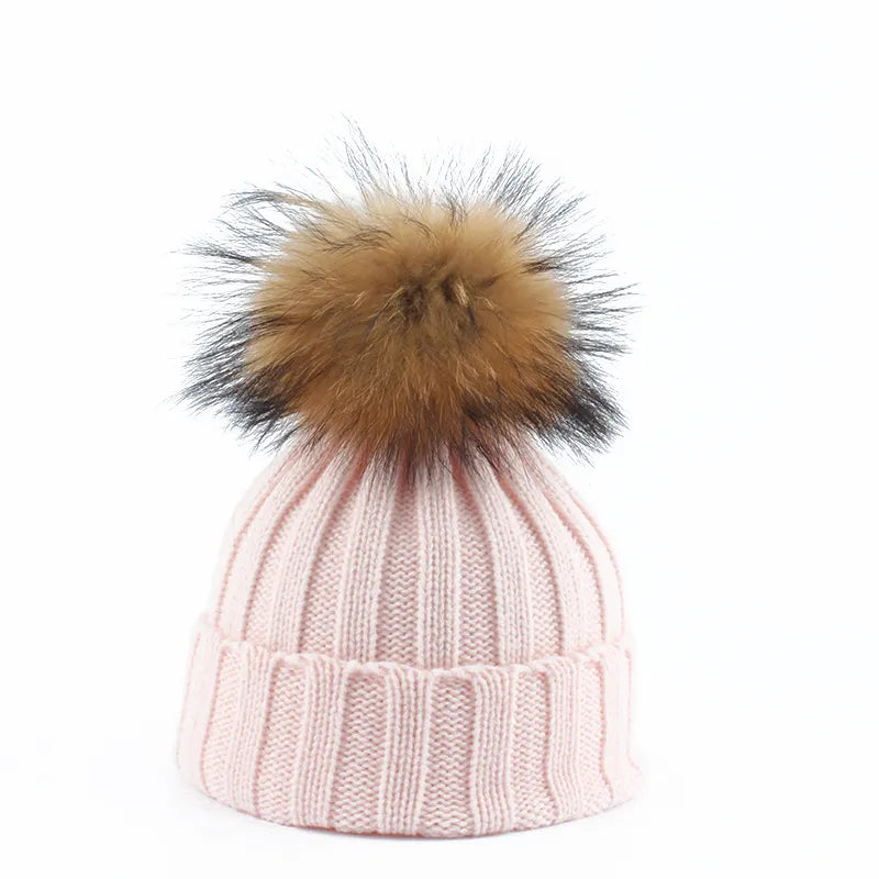 Dame Strikket Hue med Pom-Pom Trendy Vintertilbehør 4