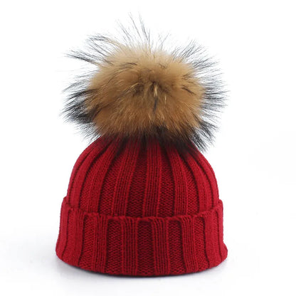 Dame Strikket Hue med Pom-Pom Trendy Vintertilbehør 5