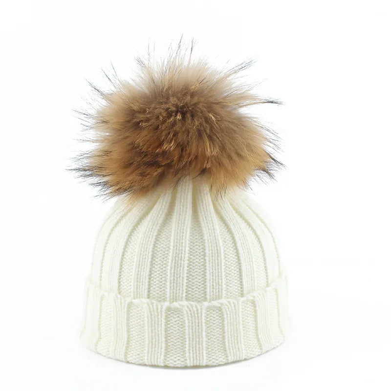 Dame Strikket Hue med Pom-Pom Trendy Vintertilbehør 7