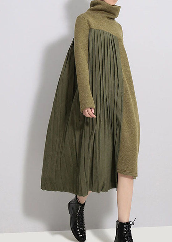 Dame Strikkjole Med Patchwork Design Moderne Stil 2
