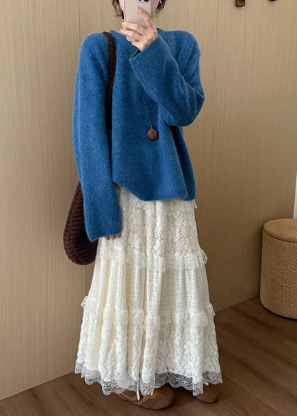 Dame Strikpullover Oversized O-hals Komfortabel Pasform 2