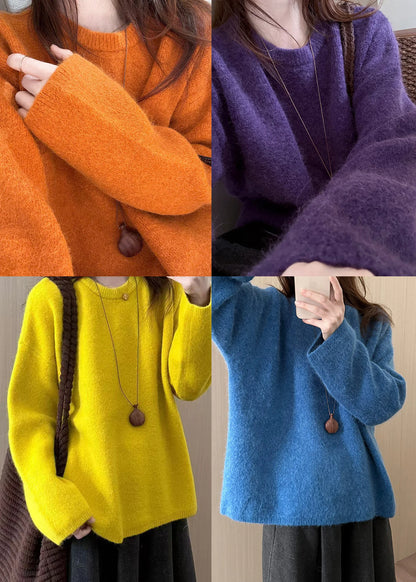 Dame Strikpullover Oversized O-hals Komfortabel Pasform 4