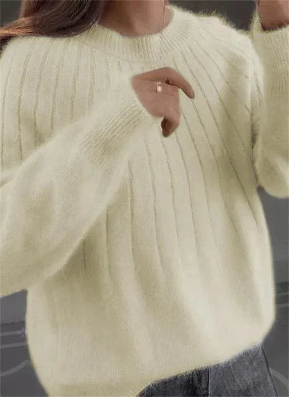 Dame Striktrøje Fluffy 1