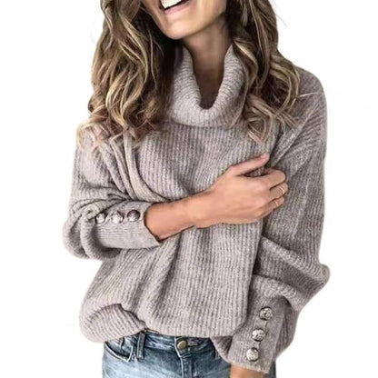 Dame Striktrøje Højhalset Oversized 10