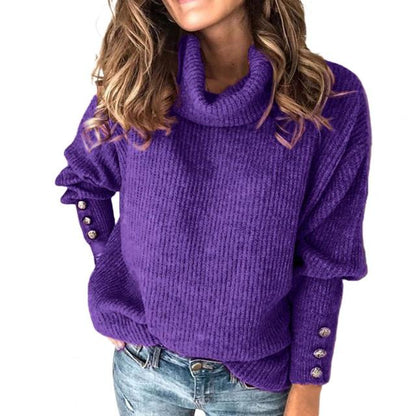 Dame Striktrøje Højhalset Oversized 5