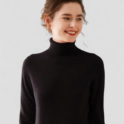 Dame Striktrøje Højhalset Sweater Fashion 1