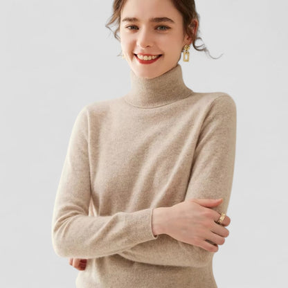 Dame Striktrøje Højhalset Sweater Fashion 3