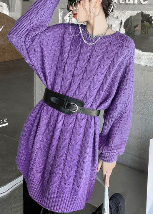 Dame Striktrøje Løs O-hals Casual Stil 1