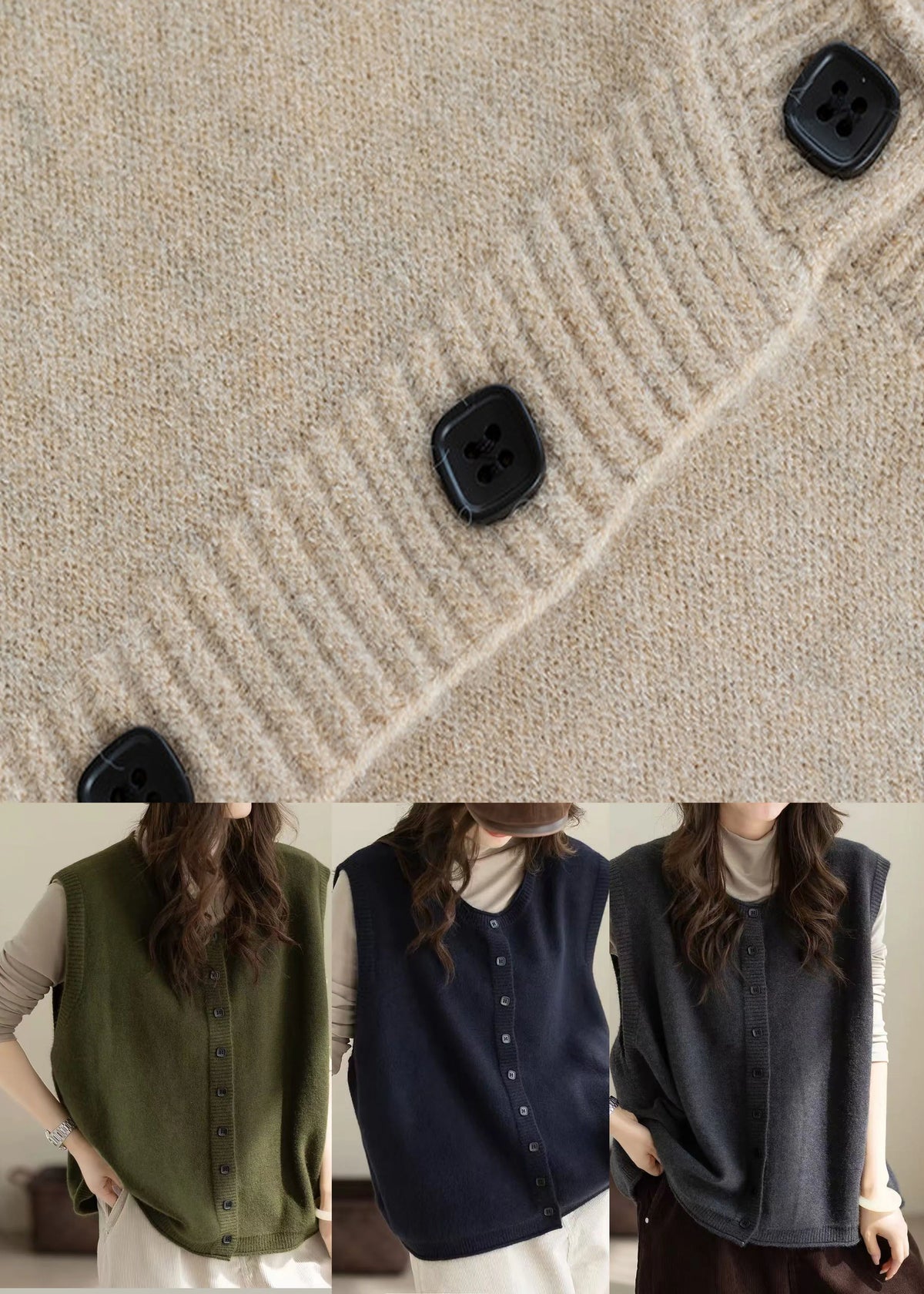 Dame Strikvest Oversized Vinterstil 4