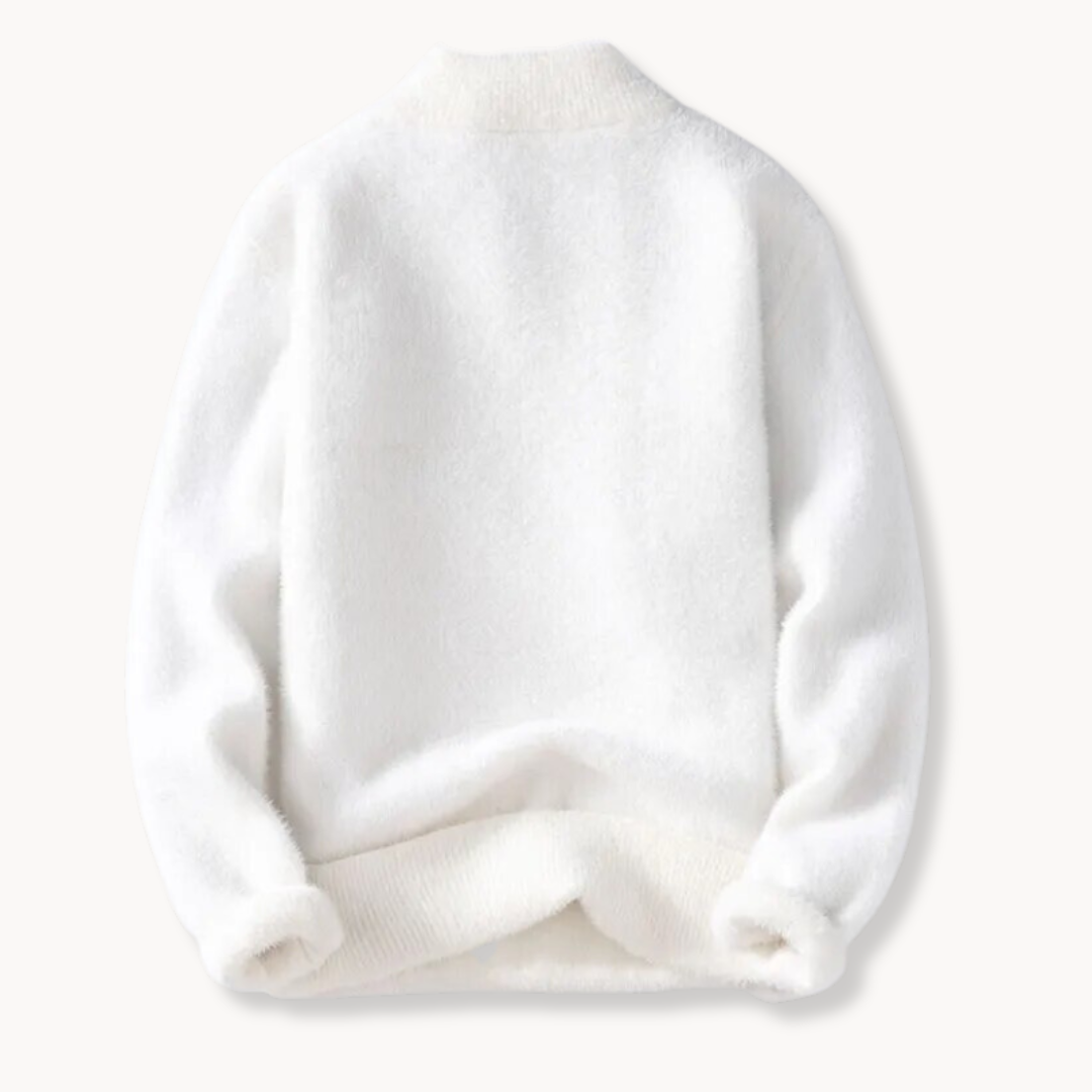 Dame Sweater Høj V-Udskæring Med Drop-Skuldersømme 4