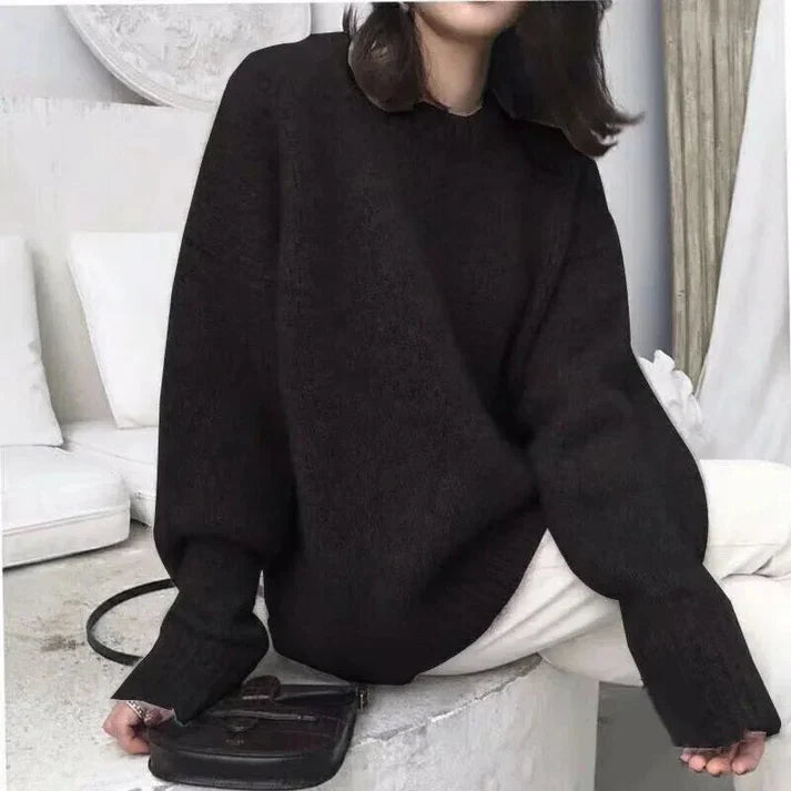 Dame Sweater Løs Pasform Afslappet Design 1