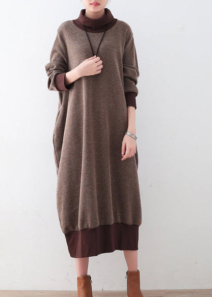Dame Sweaterkjole Højhalset 1