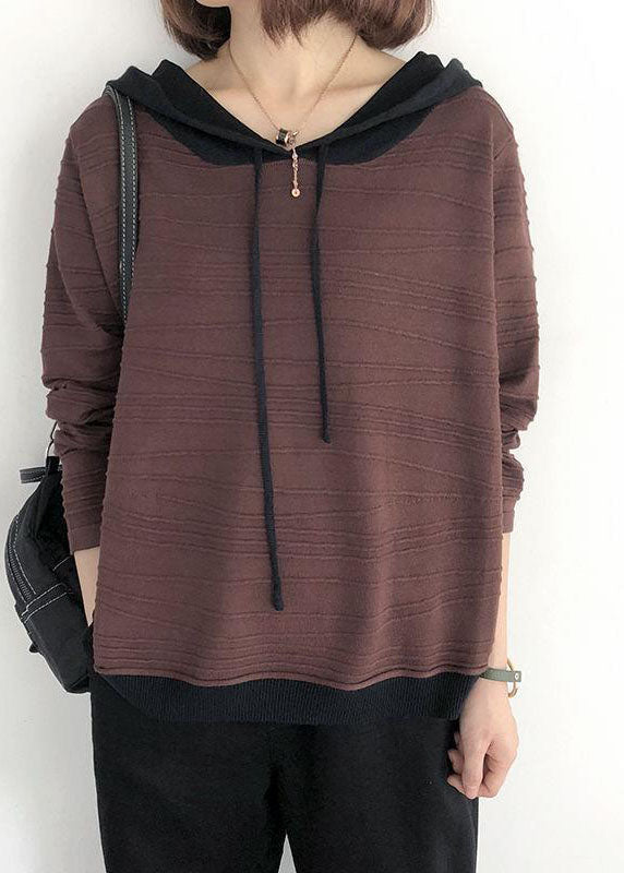 Dame Sweatshirt med Hætte og Patchwork Design 3