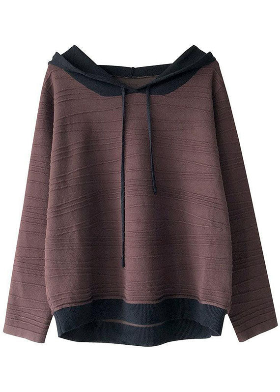 Dame Sweatshirt med Hætte og Patchwork Design 4