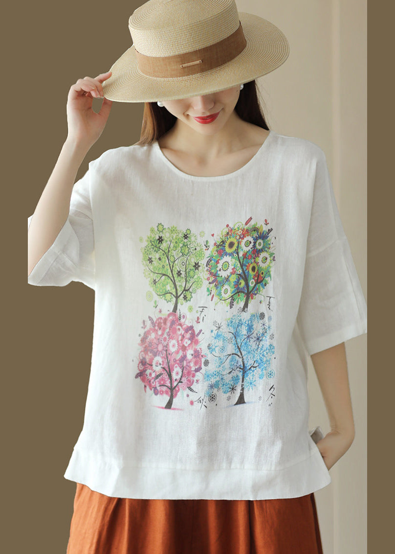 Dame T Shirt Løs Fit med O-Hals til Afslappet Sommerstil 1