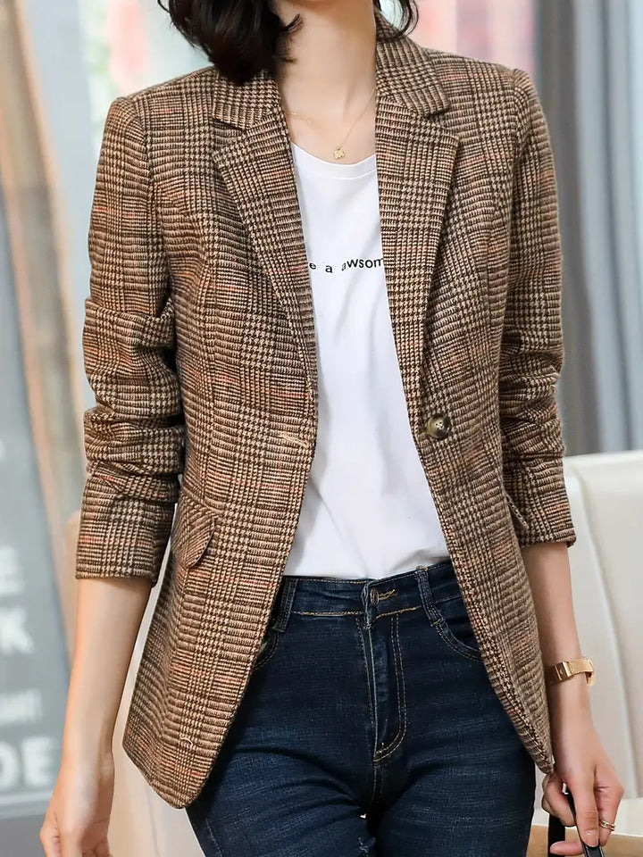 Dame Ternet Blazer Med Revers 3