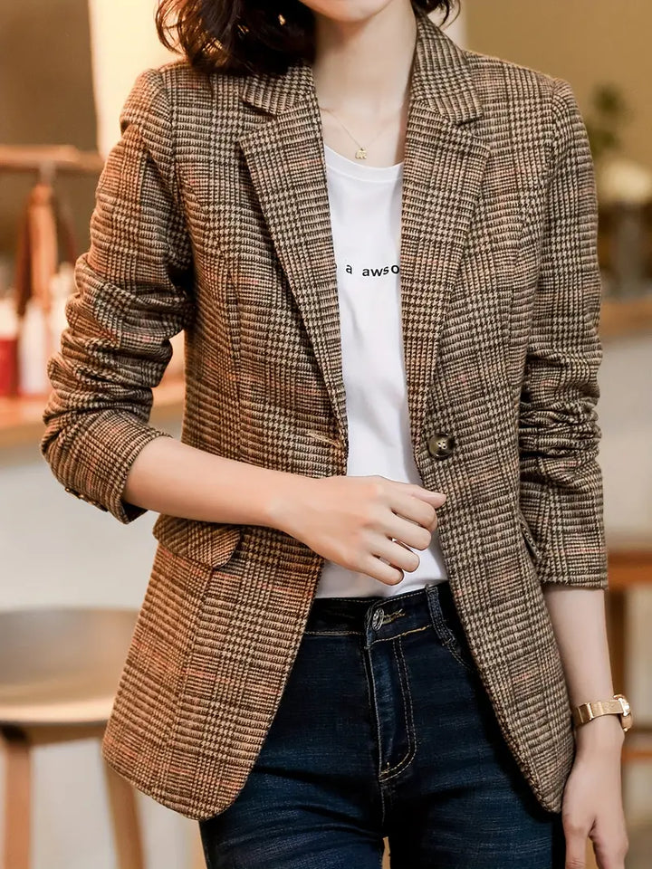 Dame Ternet Blazer Med Revers 4