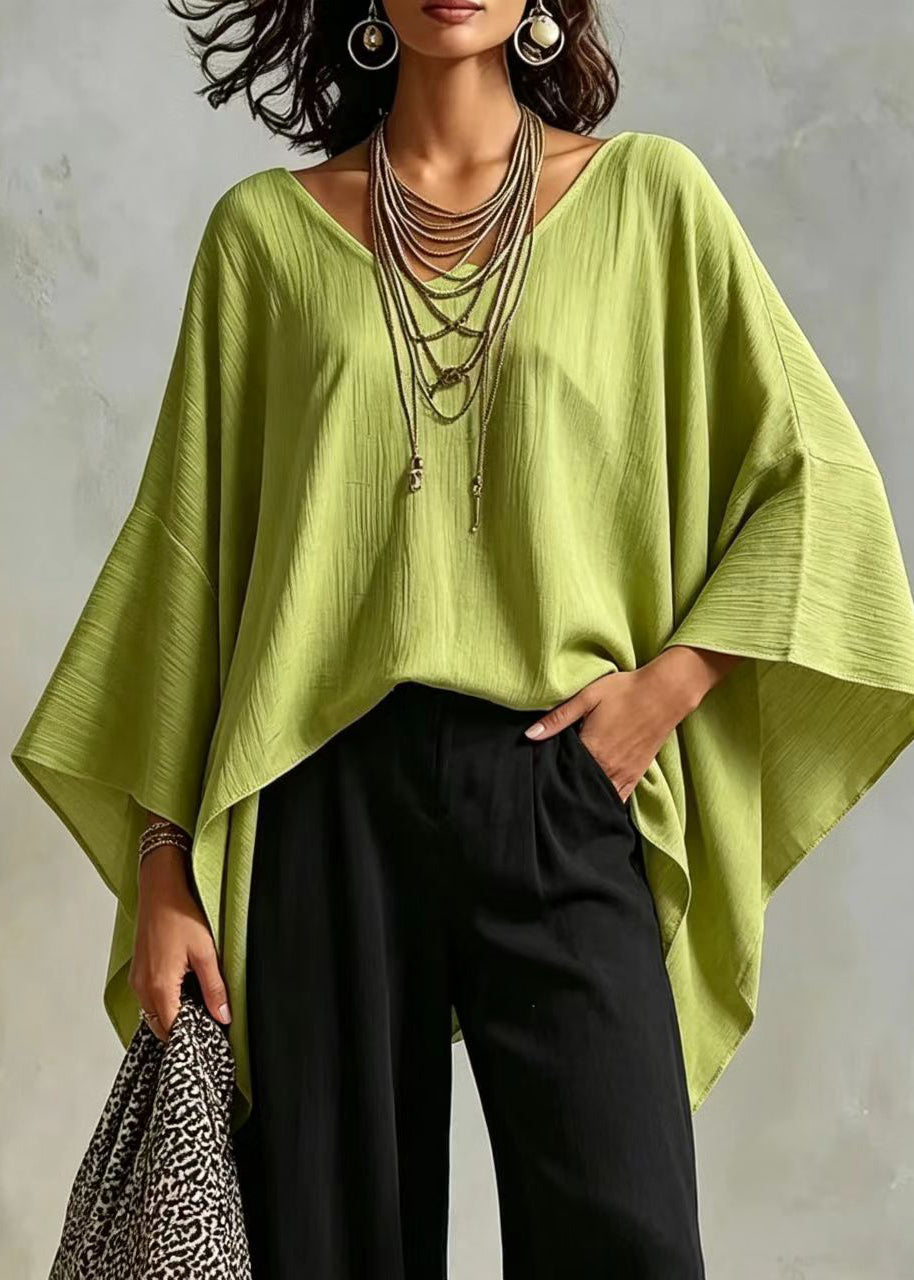 Dame Top Asymmetrisk Casual Stil med Batwing Ærmer 1