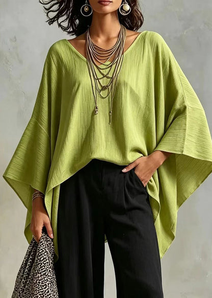 Dame Top Asymmetrisk Casual Stil med Batwing Ærmer 1
