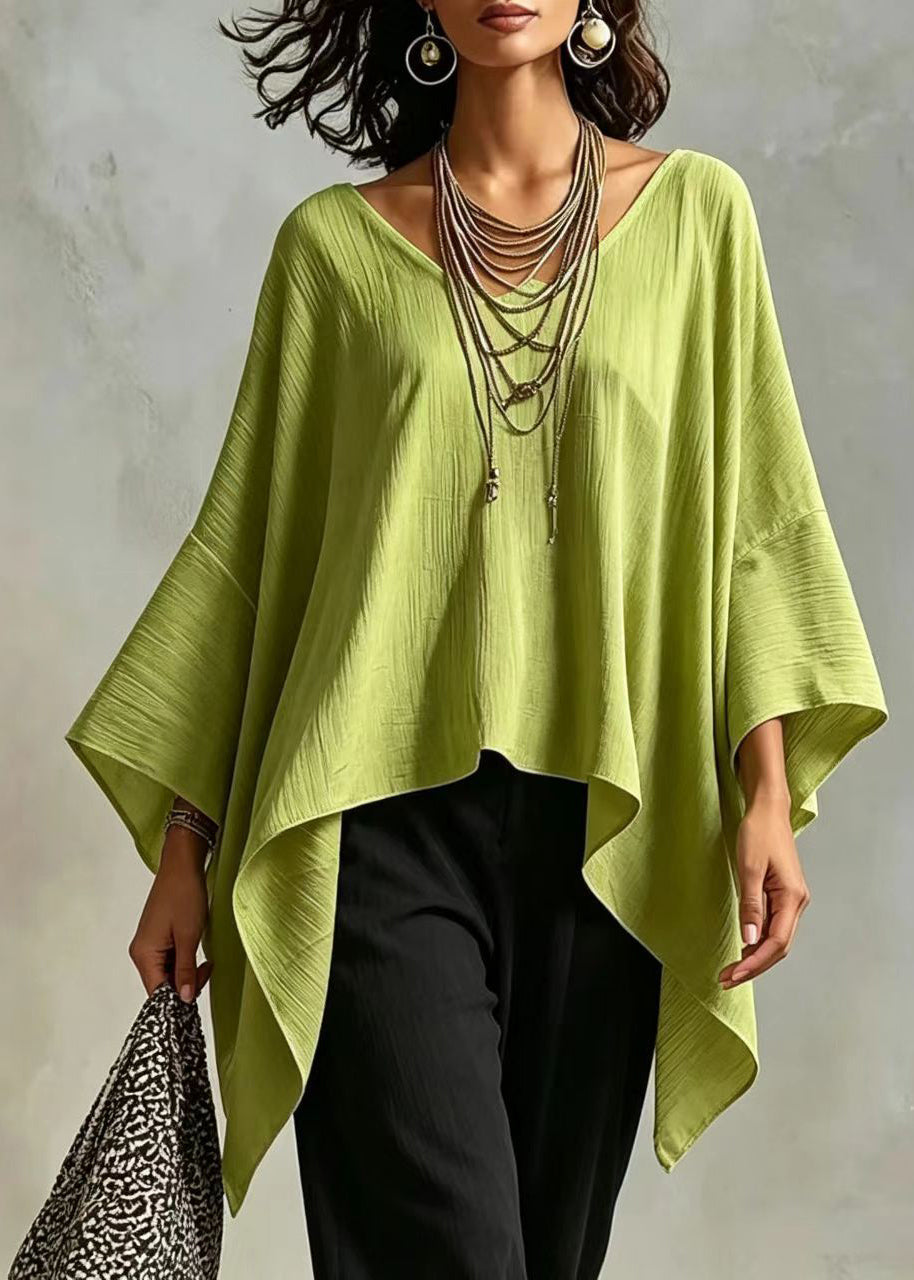 Dame Top Asymmetrisk Casual Stil med Batwing Ærmer 2