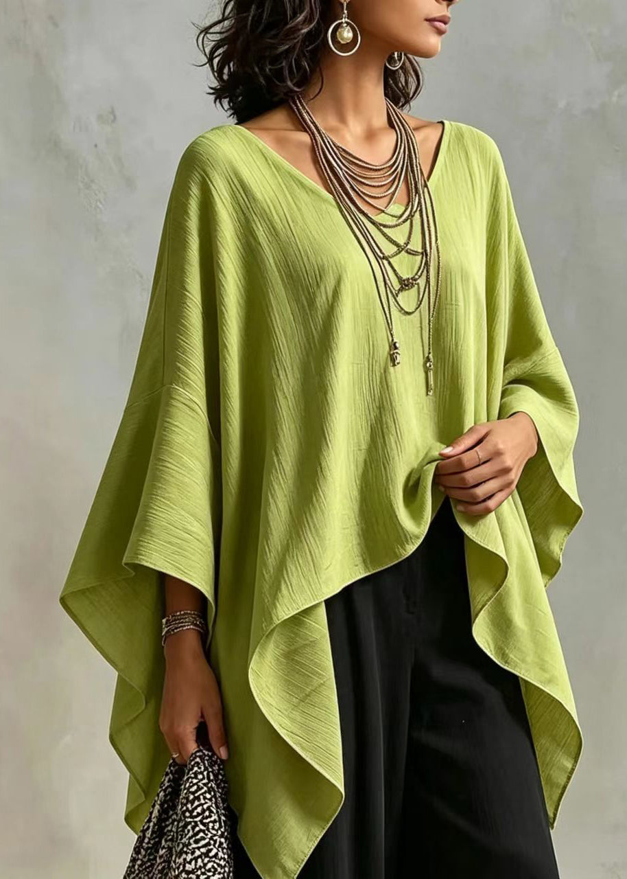 Dame Top Asymmetrisk Casual Stil med Batwing Ærmer 3