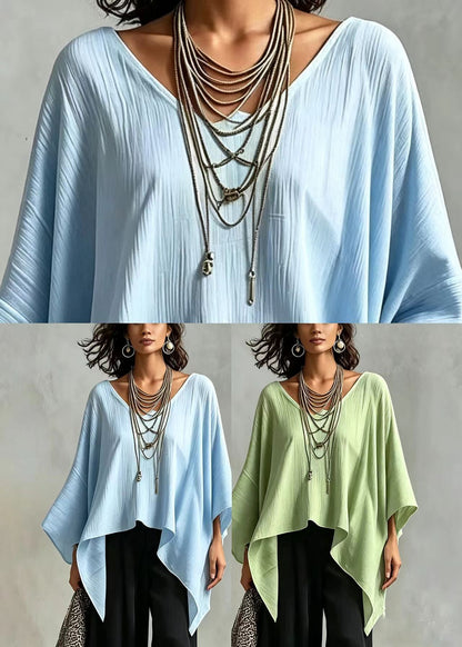 Dame Top Asymmetrisk Casual Stil med Batwing Ærmer 4