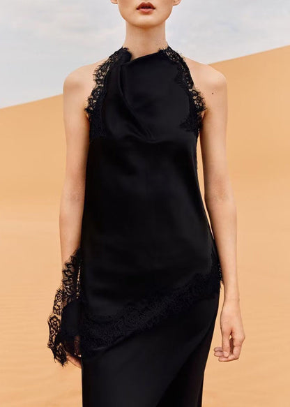 Dame Top Asymmetrisk Patchwork Design 0