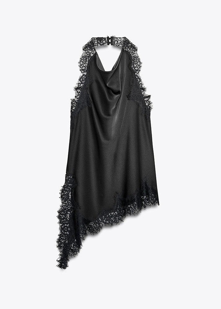 Dame Top Asymmetrisk Patchwork Design 2