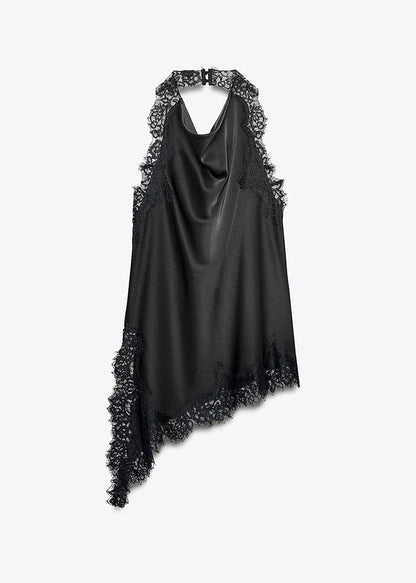 Dame Top Asymmetrisk Patchwork Design 2