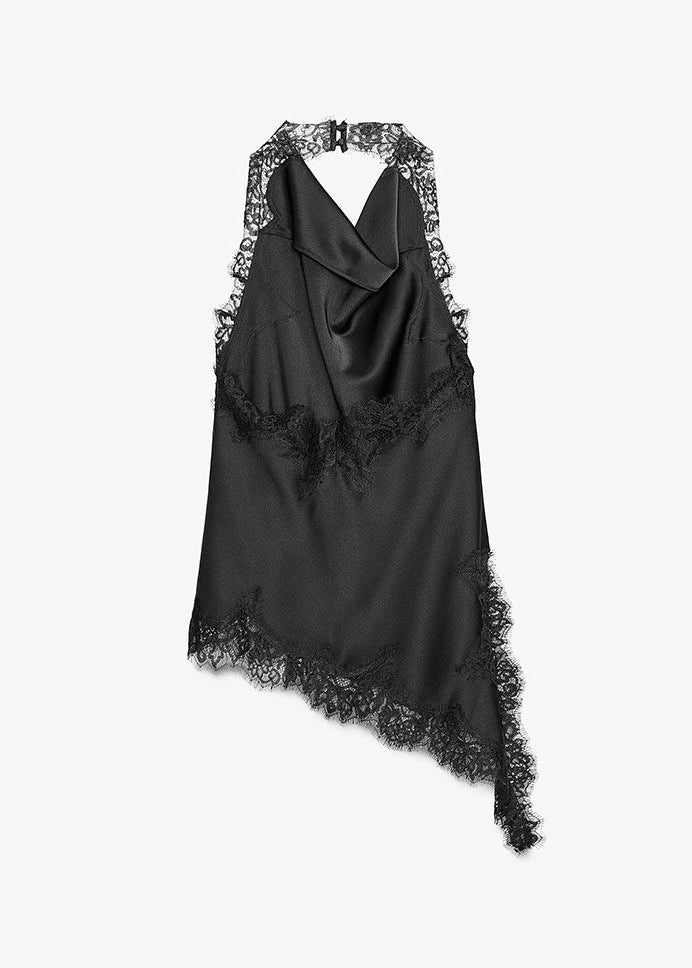 Dame Top Asymmetrisk Patchwork Design 3