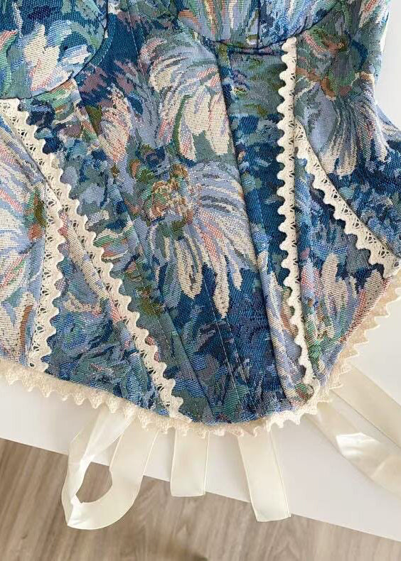 Dame Top Patchwork Jacquard med Snørelukning 3