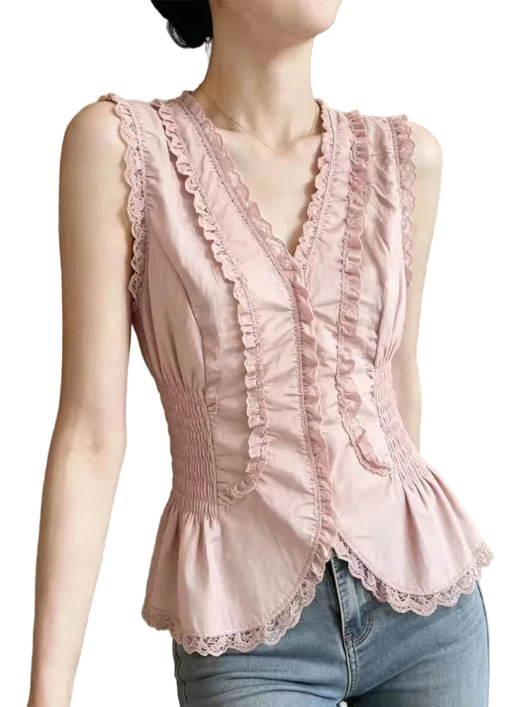 Dame Top V-hals Patchwork Design 0