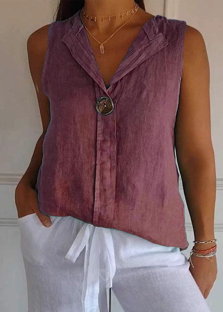 Dame Top V-hals Patchwork Design 1