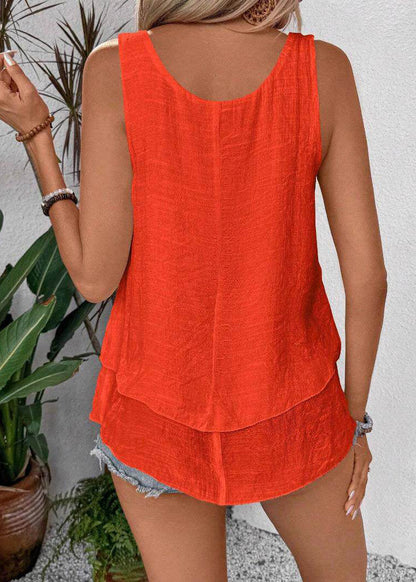Dame Toppe Ærmeløs O-Hals Patchwork Stil 4