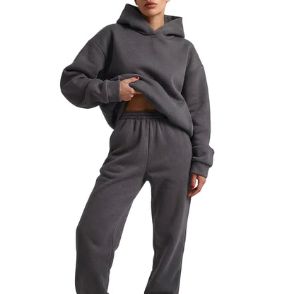 Dame Træningssæt Oversized med Hættetrøje og Joggebukser 0