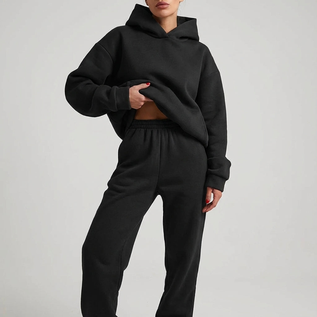 Dame Træningssæt Oversized med Hættetrøje og Joggebukser 1