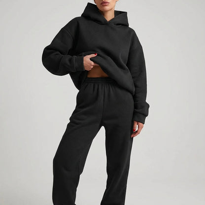 Dame Træningssæt Oversized med Hættetrøje og Joggebukser 1