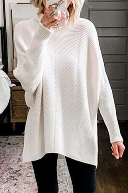 Dame Turtleneck Ribstrikket Tunikatrøje 1