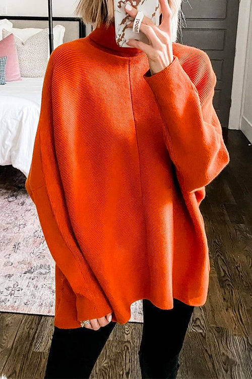 Dame Turtleneck Ribstrikket Tunikatrøje 2